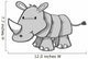 Friendly Grey Rhinoceros Baby Wall Decal