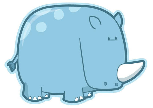 Cute Little Spotted Rhino Wall Decal