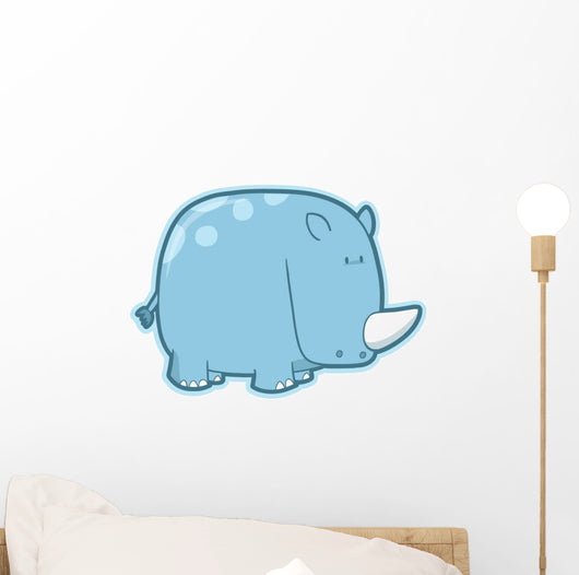Cute Little Spotted Rhino Wall Decal