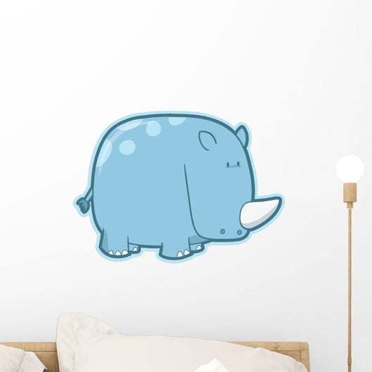Cute Little Spotted Rhino Wall Decal