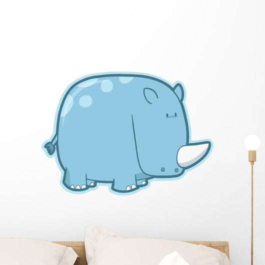 Cute Little Spotted Rhino Wall Decal
