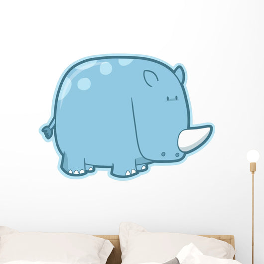 Cute Little Spotted Rhino Wall Decal