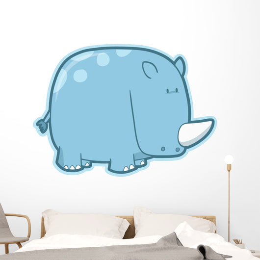 Cute Little Spotted Rhino Wall Decal