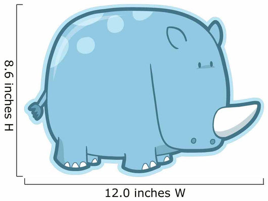 Cute Little Spotted Rhino Wall Decal