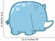 Cute Little Spotted Rhino Wall Decal
