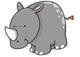 Little Gray Spotted Rhino Wall Decal