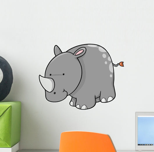 Little Gray Spotted Rhino Wall Decal