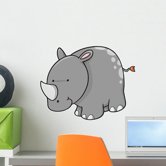Little Gray Spotted Rhino Wall Decal
