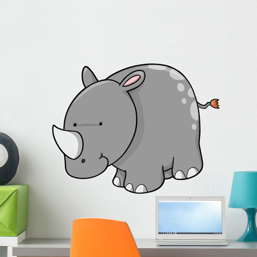 Little Gray Spotted Rhino Wall Decal