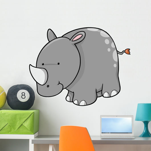 Little Gray Spotted Rhino Wall Decal