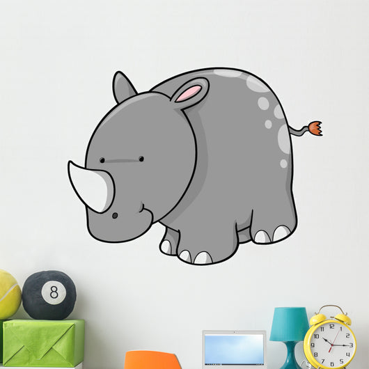 Little Gray Spotted Rhino Wall Decal
