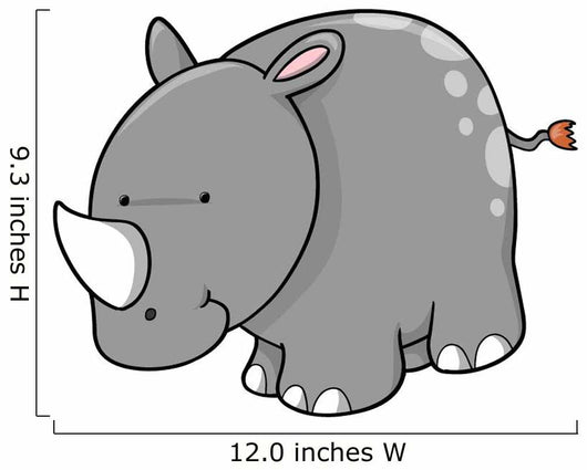 Little Gray Spotted Rhino Wall Decal