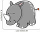 Little Gray Spotted Rhino Wall Decal