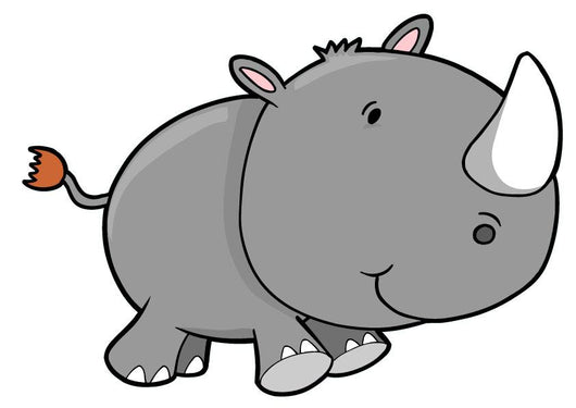Cute Little Rhino Wall Decal