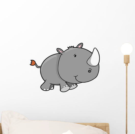 Cute Little Rhino Wall Decal
