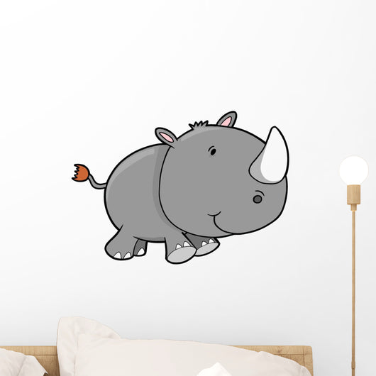 Cute Little Rhino Wall Decal