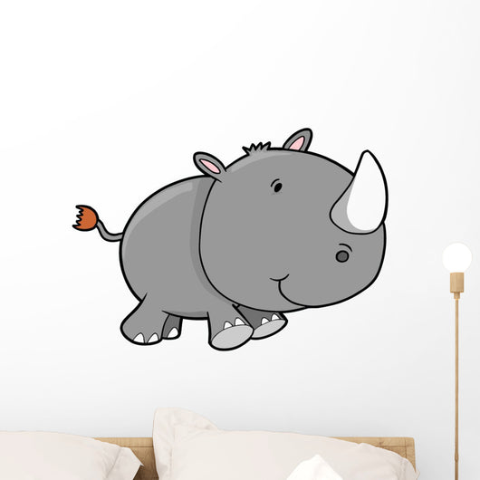Cute Little Rhino Wall Decal