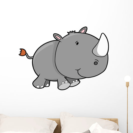 Cute Little Rhino Wall Decal