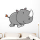 Cute Little Rhino Wall Decal