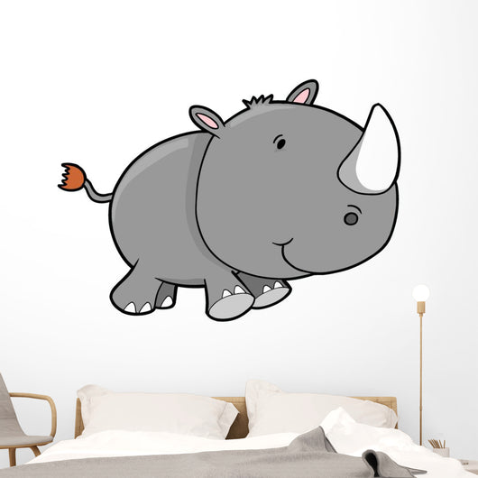 Cute Little Rhino Wall Decal