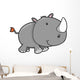 Cute Little Rhino Wall Decal