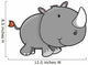 Cute Little Rhino Wall Decal