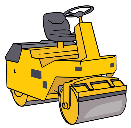 Yellow Road Roller Wall Decal