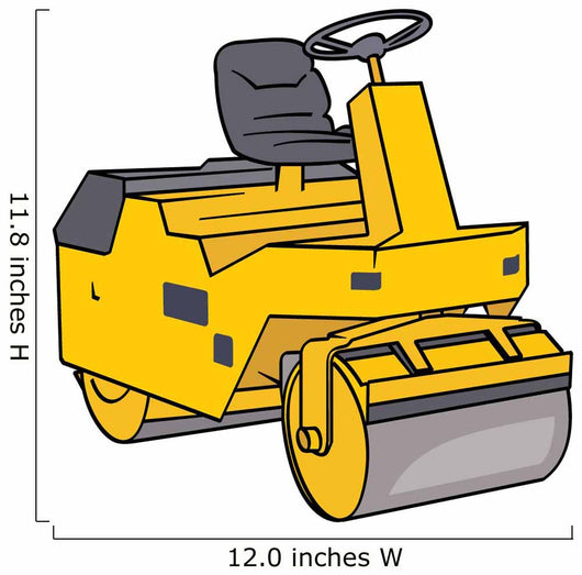 Yellow Road Roller Wall Decal