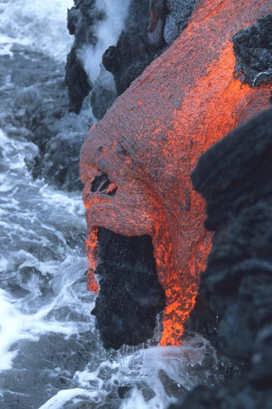 Lava Flowing into Sea Wall Decal Design 1