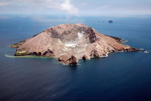 Aerial White Island Volcano Wall Decal Design 2