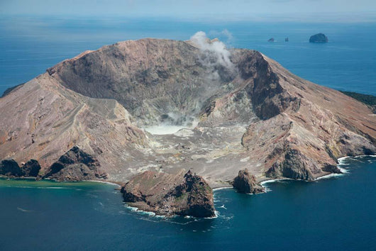 Aerial White Island Volcano Wall Decal Design 1