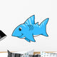 Bright Blue Baby Shark Wall Decal