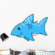 Bright Blue Baby Shark Wall Decal
