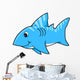 Bright Blue Baby Shark Wall Decal