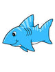 Bright Blue Baby Shark Wall Decal