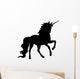 Prancing Black Unicorn Silhouette Wall Decal