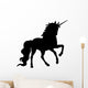 Prancing Black Unicorn Silhouette Wall Decal