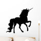 Prancing Black Unicorn Silhouette Wall Decal