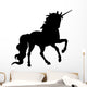 Prancing Black Unicorn Silhouette Wall Decal