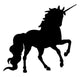 Prancing Black Unicorn Silhouette Wall Decal