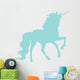 Unicorn Silhouettes Light Blue Wall Decal