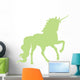 Unicorn Silhouettes Lime Green Wall Decal