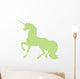 Fancy Unicorn Silhouette Green Wall Decal