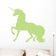 Fancy Unicorn Silhouette Green Wall Decal