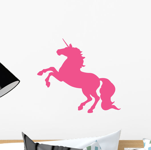 Rearing Hot Pink Unicorn Wall Decal