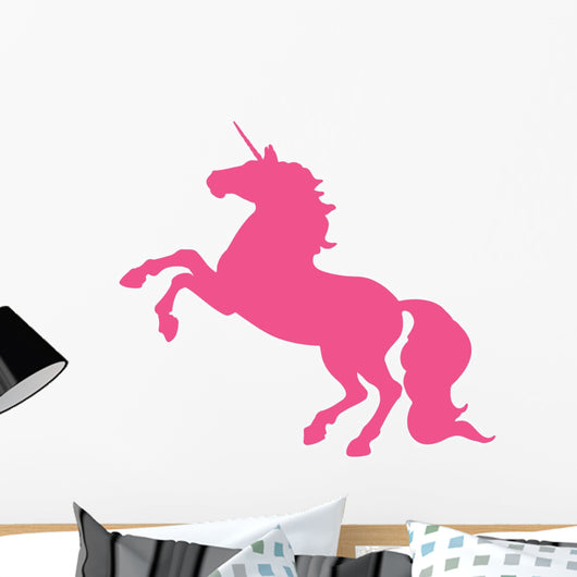 Rearing Hot Pink Unicorn Wall Decal