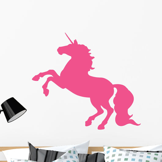 Rearing Hot Pink Unicorn Wall Decal