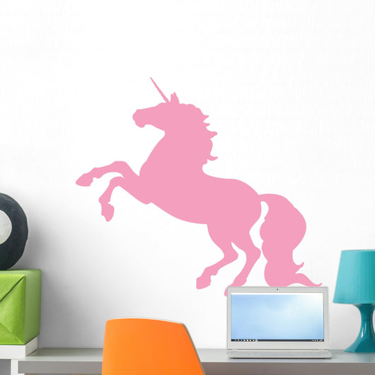 Rearing Pink Unicorn Wall Decal