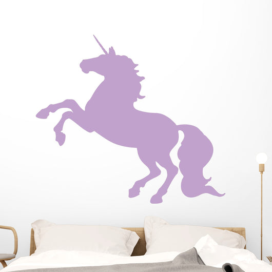 Rearing Lavender Unicorn Wall Decal