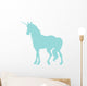 Elegant Blue Unicorn Silhouette Wall Decal